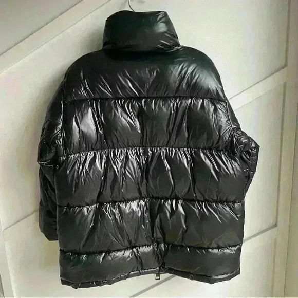 MANGO Quilted Puffer Winter Jacket 'Aspen' Shiny Black size S - Picture 9 of 16